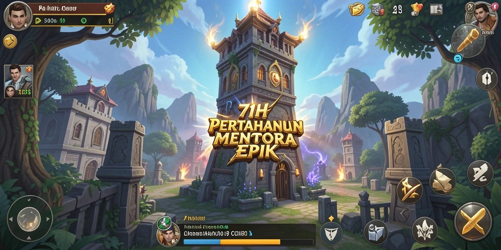 Gameplay seru Tower Defense di 71H dengan strategi menara.