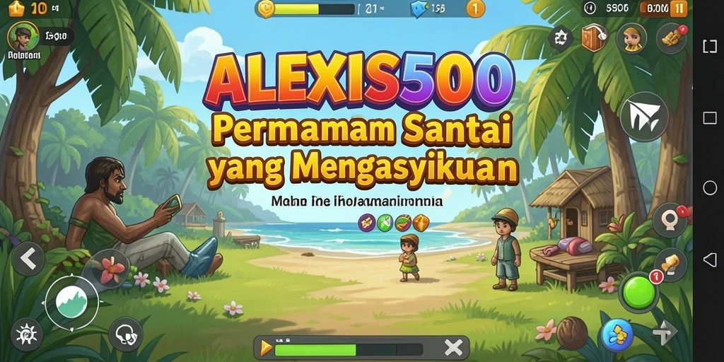 Tampilan gameplay ALEXIS500 yang ceria dan menghibur.
