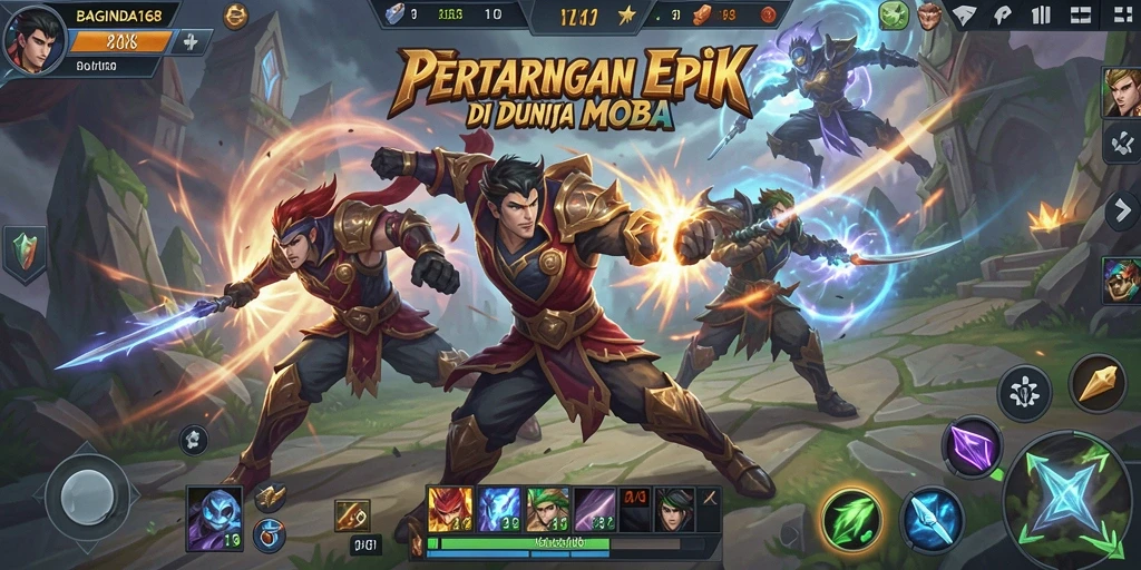 Tampilan gameplay seru dalam BAGINDA168 di medan perang.
