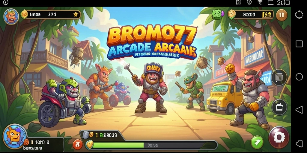 Screenshot gameplay BROMO77 yang menggambarkan aksi seru dalam permainan Arcade.
