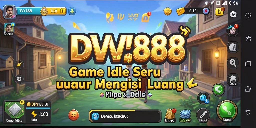 Tangkapan layar <strong>DV188</strong> menunjukkan karakter yang sedang melakukan aktivitas dalam game Idle.