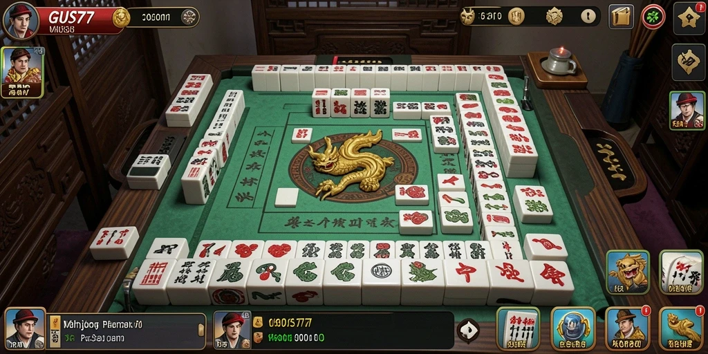 Tampilan gameplay Mahjong yang menarik dan menantang di GUS77.
