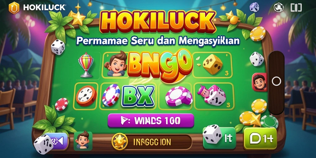 Tampilan permainan Bingo yang seru dan penuh warna di HOKILUCK.