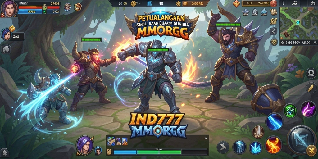Menampilkan aksi seru dalam gameplay petualangan MMORPG.