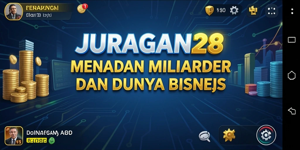 Tangkapan layar utama menunjukkan aksi seru dalam mengelola bisnis di JURAGAN28.