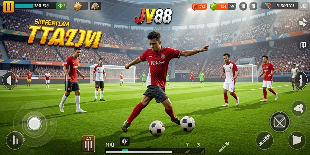 Screenshot JV88 menampilkan aksi seru dari pertandingan olahraga.