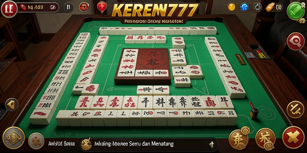 Menunjukkan gameplay seru Mahjong di KEREN777.