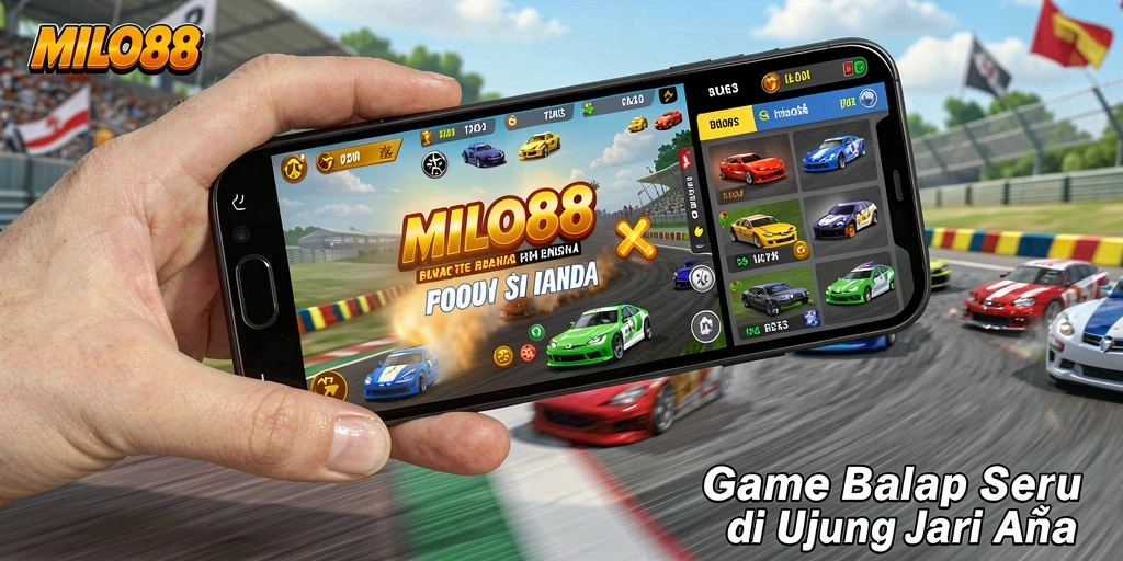 Tangkapan layar dari gameplay Racing yang mendebarkan di MILO88.