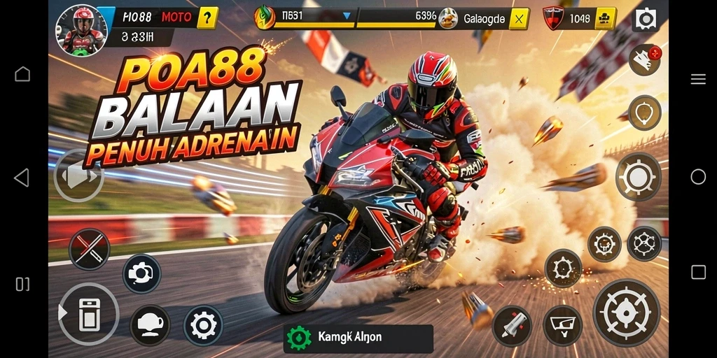 Tampilan seru saat balapan motor di POA88.