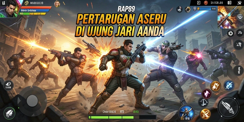 Screenshot utama menampilkan aksi gameplay menegangkan dari RAP89.